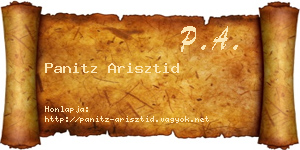 Panitz Arisztid névjegykártya
